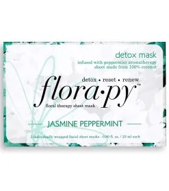 Florapy Detox Aromatherapy Sheet Mask 5 Count, Jasmine Peppermint